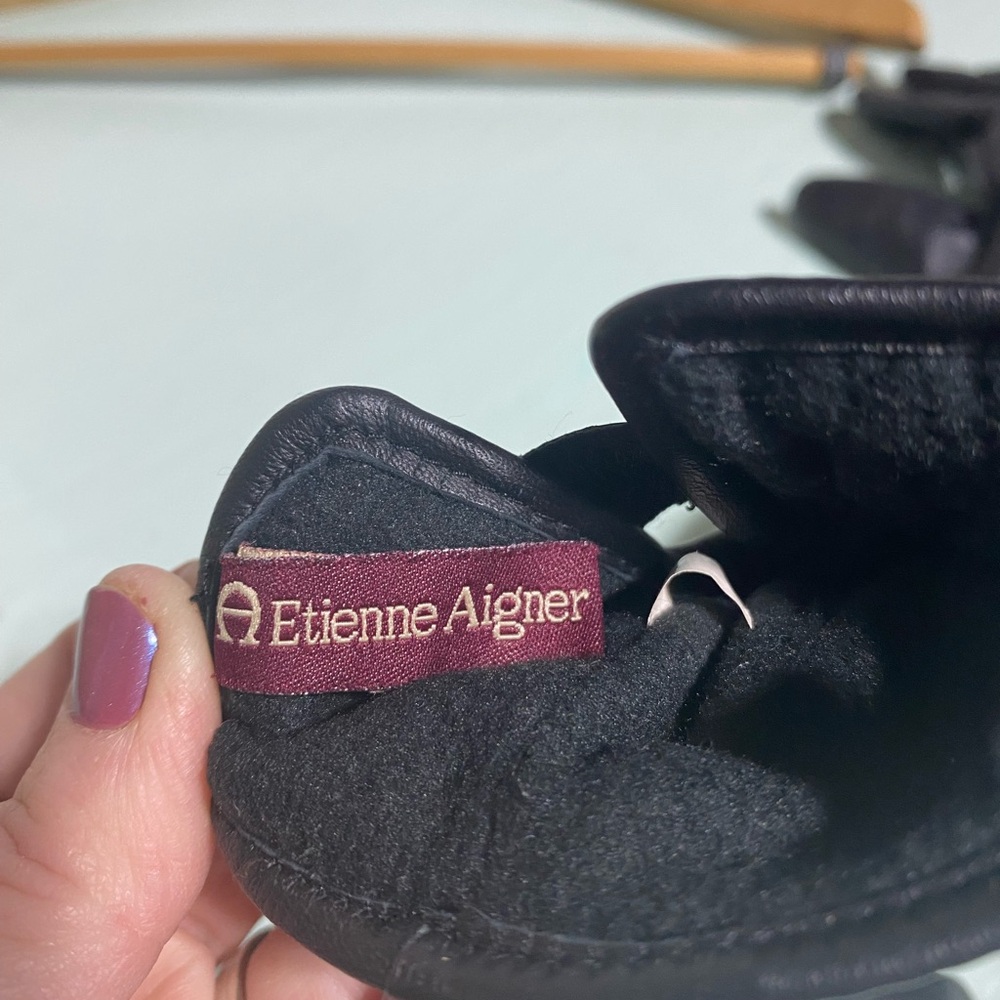 Etienne Aigner Black Leather Gloves